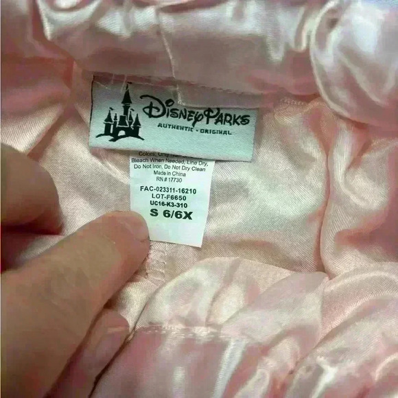 Disney Parks Princess Tulle Skirt Pink Satin Trim Bow Tutu Layers Size S 6X - Picture 4 of 5